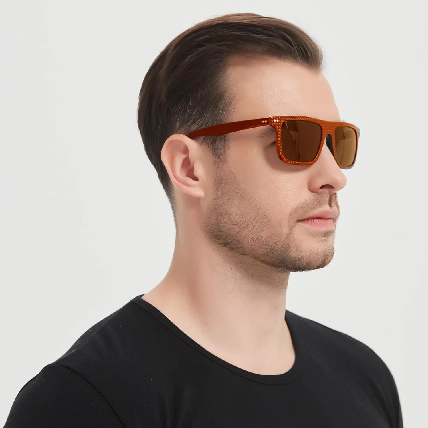 DUCO Polarized Sunglasses for Men Sun glasses All Carbon Fiber Frame 100% UV Protection for Driving Running Fishing DC8325