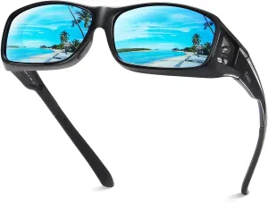 DUCO Wraparound Fitover Glasses Polarized Wear Over Sunglasses for Men Women UV Protection Sun Glasses Driving 8953