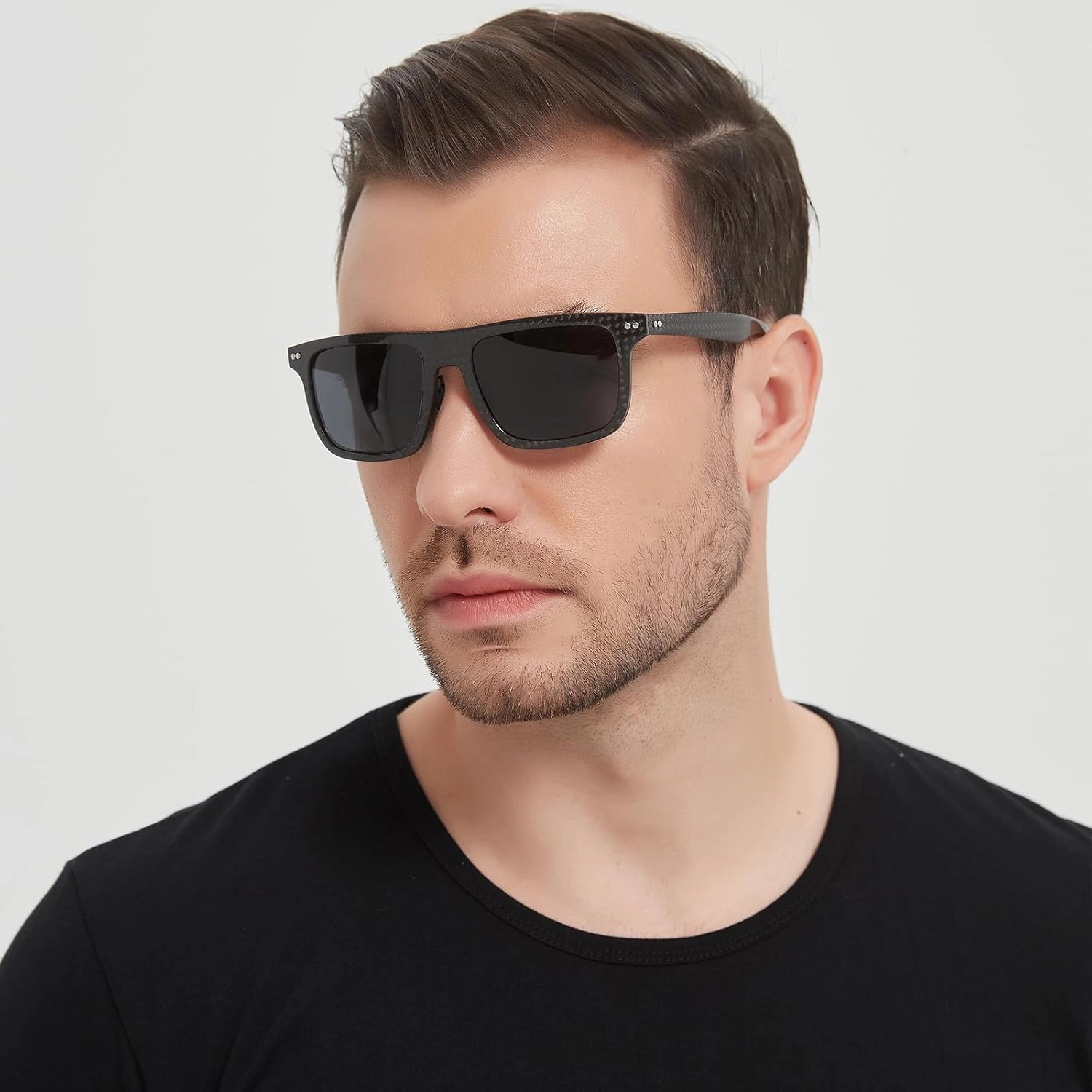 DUCO Polarized Sunglasses for Men Sun glasses All Carbon Fiber Frame 100% UV Protection for Driving Running Fishing DC8325