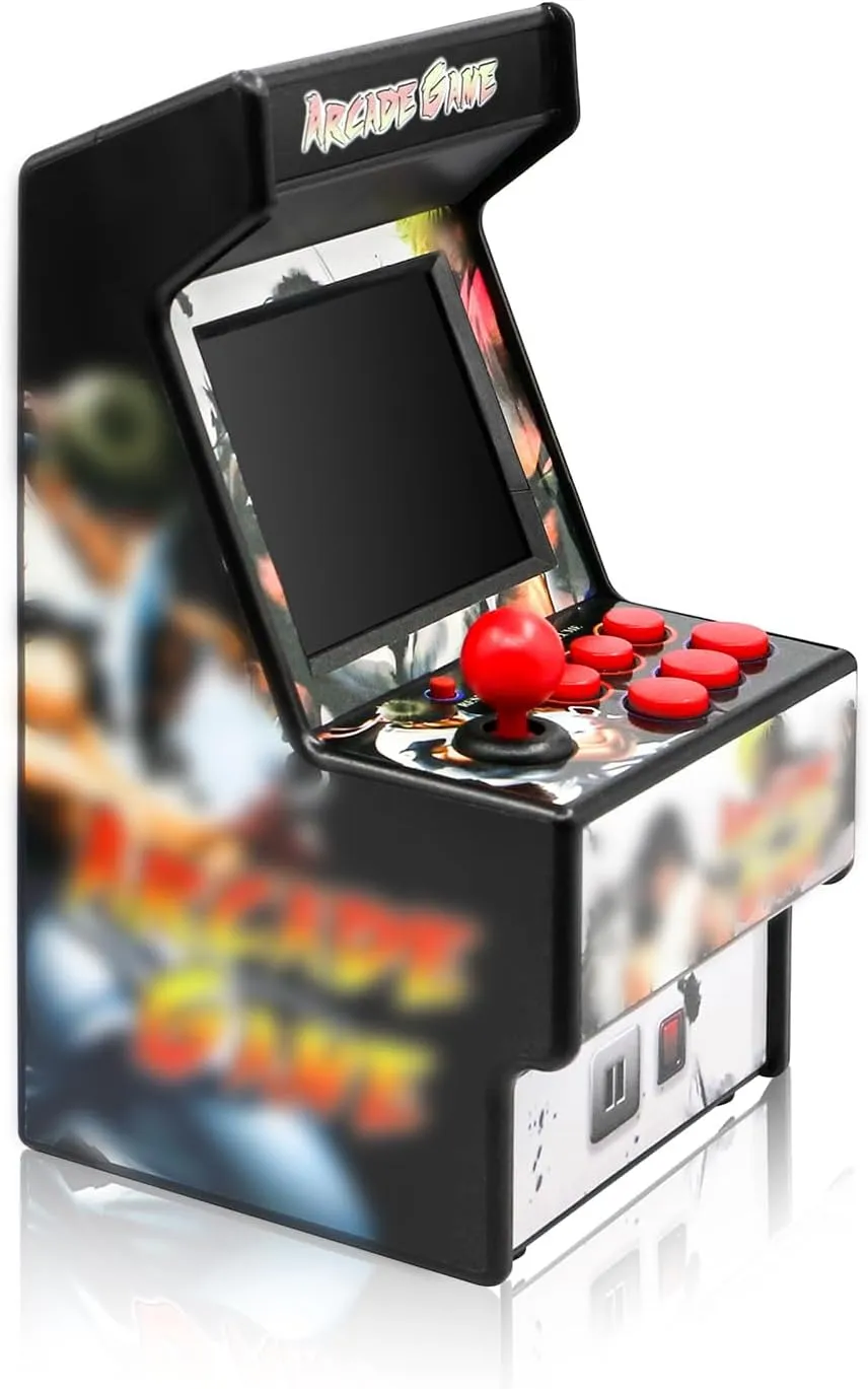 EASEGMER Mini Arcade Game Machines for Kids with 156 Classic Portable Handheld Video Games 16 Bit 2.8 Inches Screen Travel Gaming Electronic Toys Novelty Gift for Boys and Adults - Black