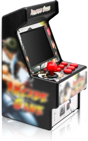 EASEGMER Mini Arcade Game Machines for Kids with 156 Classic Portable Handheld Video Games 16 Bit 2.8 Inches Screen Travel Gaming Electronic Toys Novelty Gift for Boys and Adults - Black