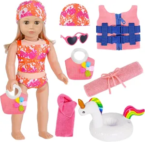 ebuddy 18 inch Doll Clothes and Accessories - Beach Themed Playsets Diving Suit (No Doll)