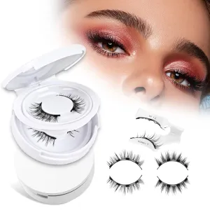 Elara Craft Magnetic Eyelashes,Magnetic Eyelashes with Applicator Eyelashes 2 Pair Reusable No Glue Needed Cat Eye Natural Look Lashes Kit