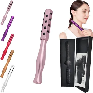 Elarique Beauty Roller,Elarique Face Roller,Portable with Ergonomic Handle,Germanium Stone Face Sculpting Tool for Up Lifting and Skin Care(Pink)