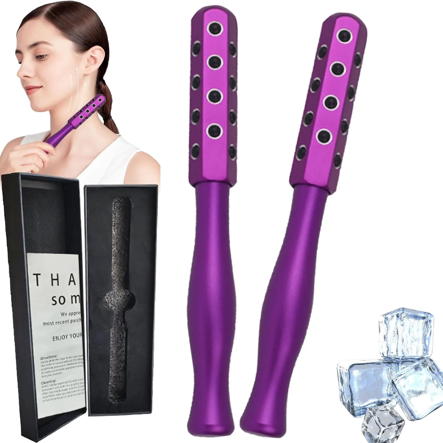 Elarique Glow Sculpting - Beauty Roller, Uplift Facial Massaging Beauty Tool, Facelift Pro Roller, Massage Face Tool, Cooling & Sculpting, Portable with Ergonomic Handle, for Skincare (1PCS)