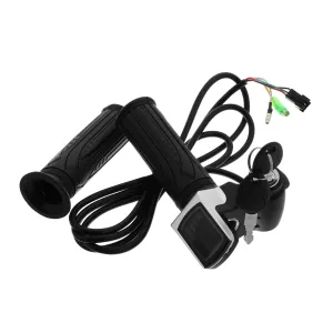 Electric Bike Scooter Handlebar Grip Display Twist Throttle Speed Controller Lock Feature Long Cable for Easy Installation