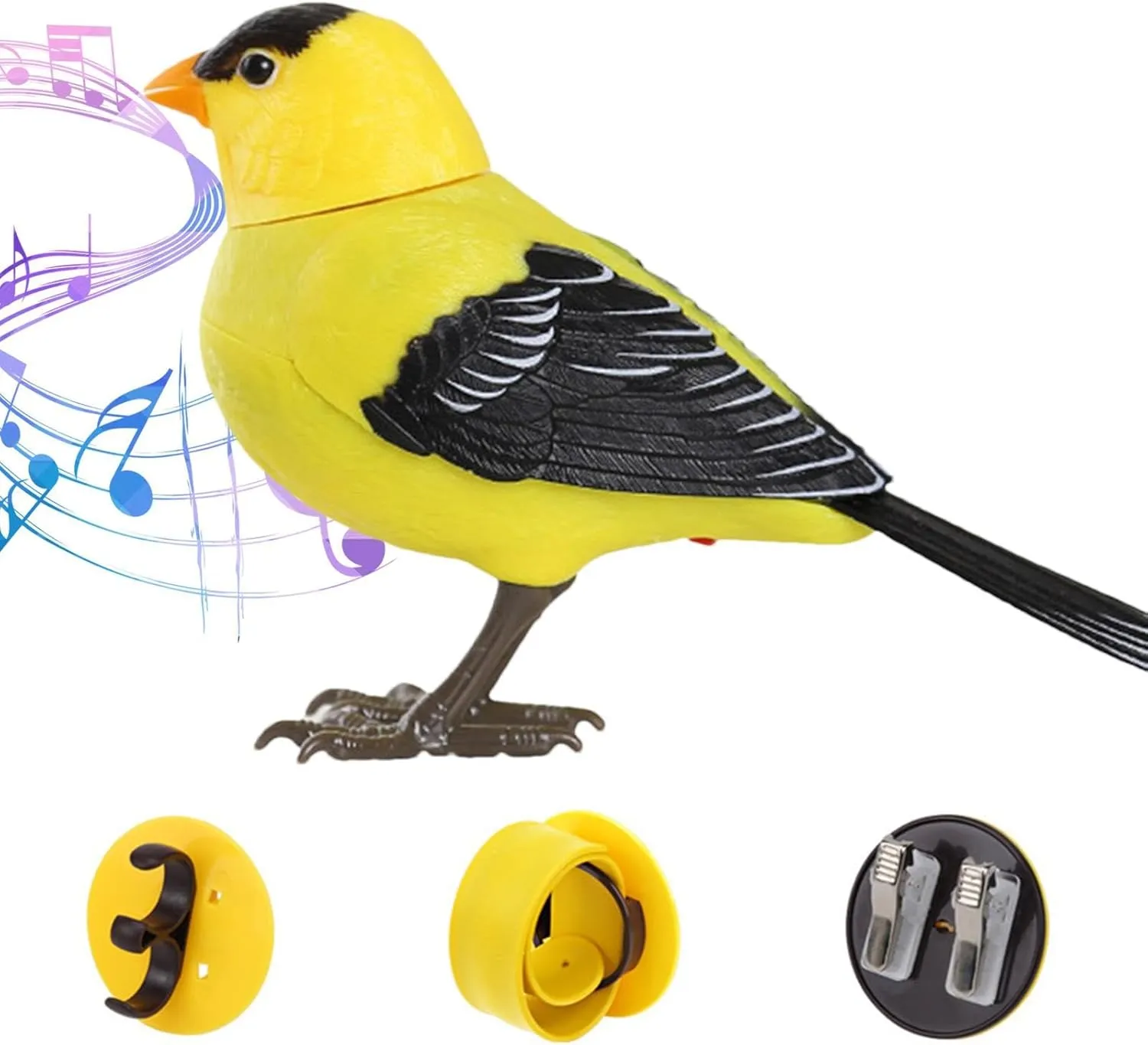 Electric Singing and Chirping Bird Toy, Cute Interactive Bird Toy and Decoration, Motion and Sound Activated, Battery Operated Simulation Bird Toys for Kids, Electric Desk Pets
