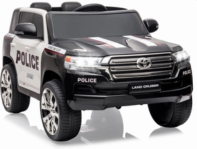 Electric Kids Ride on Police Car SUV, 2 Seater Truck 12V Licensed Toyota Land Cruiser with Remote Control, 2 Motors Battery Operated 3 Speeds, LED Lights Music, for Boys and Girls