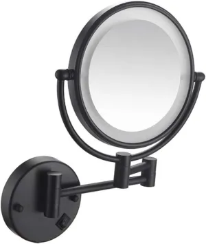 ELTOX Makeup Vanity Mirror with Lights,Two-Sided Wall Mounted Cosmetic Mirror 3X Magnification Extendable Beauty Mirror 360°Swivel Hardwired Connection,Bronze