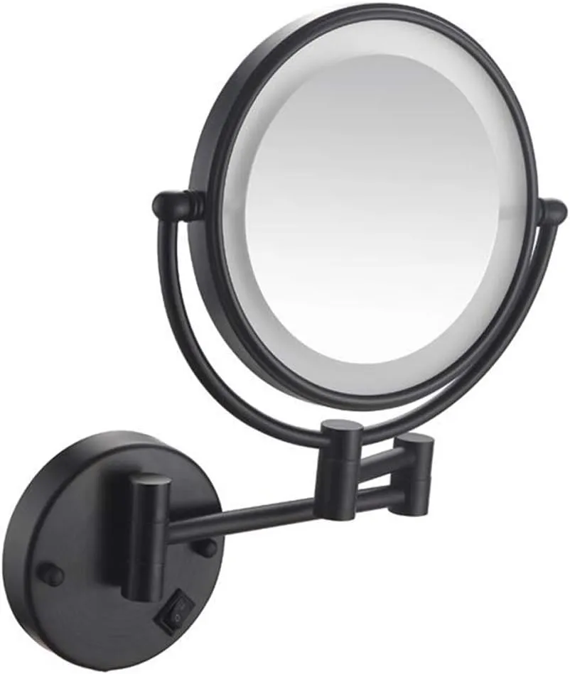 ELTOX Makeup Vanity Mirror with Lights,Two-Sided Wall Mounted Cosmetic Mirror 3X Magnification Extendable Beauty Mirror 360°Swivel Hardwired Connection,Bronze