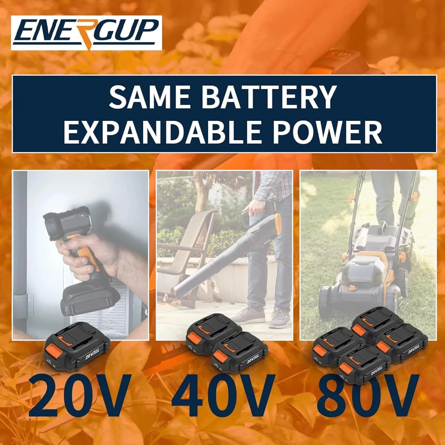 energup 2Pack 4.0Ah WA3525 Replace for Worx 20V Battery PowerShare for WA3520 WA3525 WA3575 WG890 WG891 for 20Volt Worx Batteries 20V