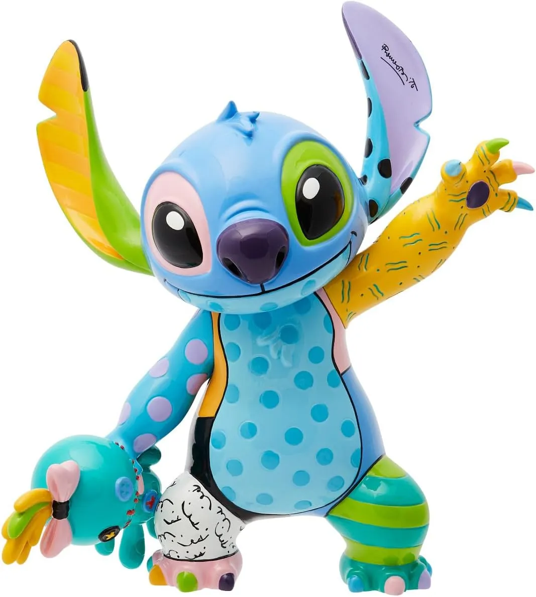 Enesco Disney Britto Lilo and Stitch Posing Holding Scrump The Doll Figurine, 8.125 Inch, Multicolor