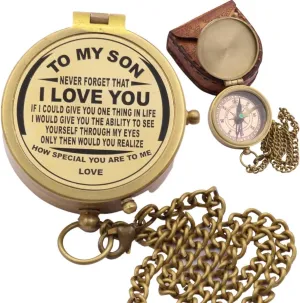 Engraved Compass Round Vintage Directional and Magnetic Tool Compass for Travelling Hiking & Outdoor Activities