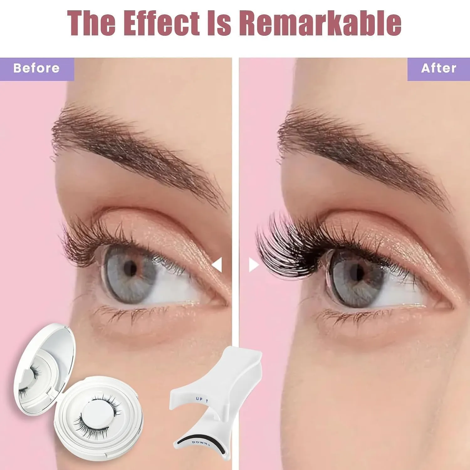 Enjuvie Magnetic Eyelashes Kit Asian, Enjuvie Lash Kit, New Reusable Lashes No Glue or Liner Needed, Magnetic Lashes Natural Look Easy to Wear and Remove (Natural)