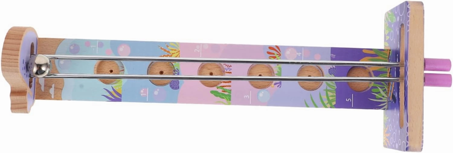 ERINGOGO 1pc Wooden Steel-Ball Clamping Game Fun Reaction Ability Hand-Eye Coordination Training Toy for Boys and Girls Family Sturdy Indoor Board Game for Imagination Concentration