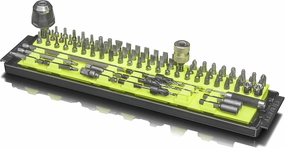 Ernst Manufacturing Bit Boss High-Density Bit Organizer for Vertical or Horizontal Storage, 90 Tool, High-Visibility with Push Button Release (Model 5720HV)