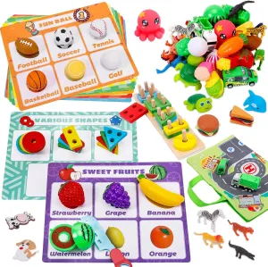 Esjay Sorting Toys for Toddlers, Preschool Learning Activities, Montessori Toys Sensory, Educational Fine Motor Skills Games,Multiple Theme Play Set,Gifts for 2 3 4 5 Year Old Kids Boys and Girls