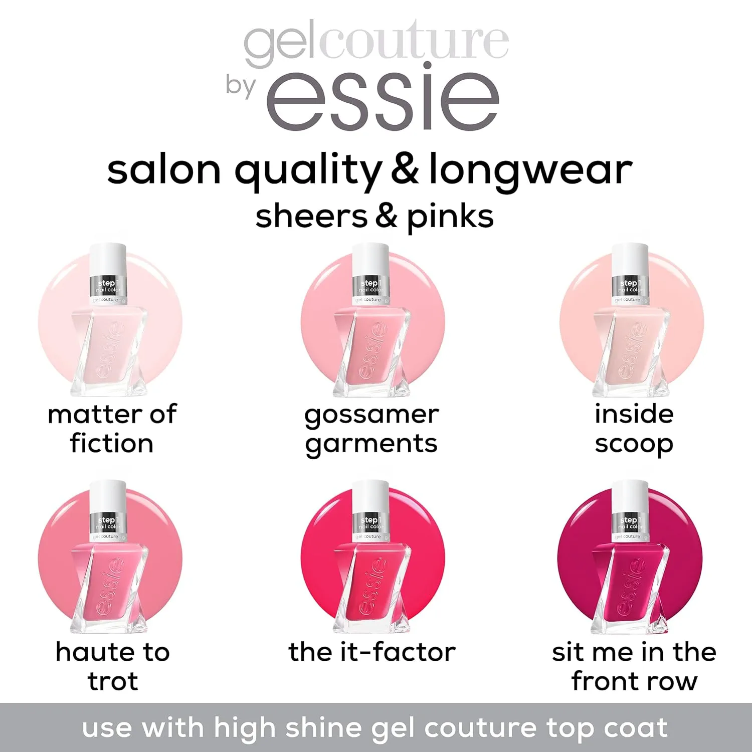 essie Gel Couture Long-Lasting Nail Polish, 8-Free Vegan, Sheer Nude Pink, Fairy Tailor, 0.46 fl oz (Pack of 2)