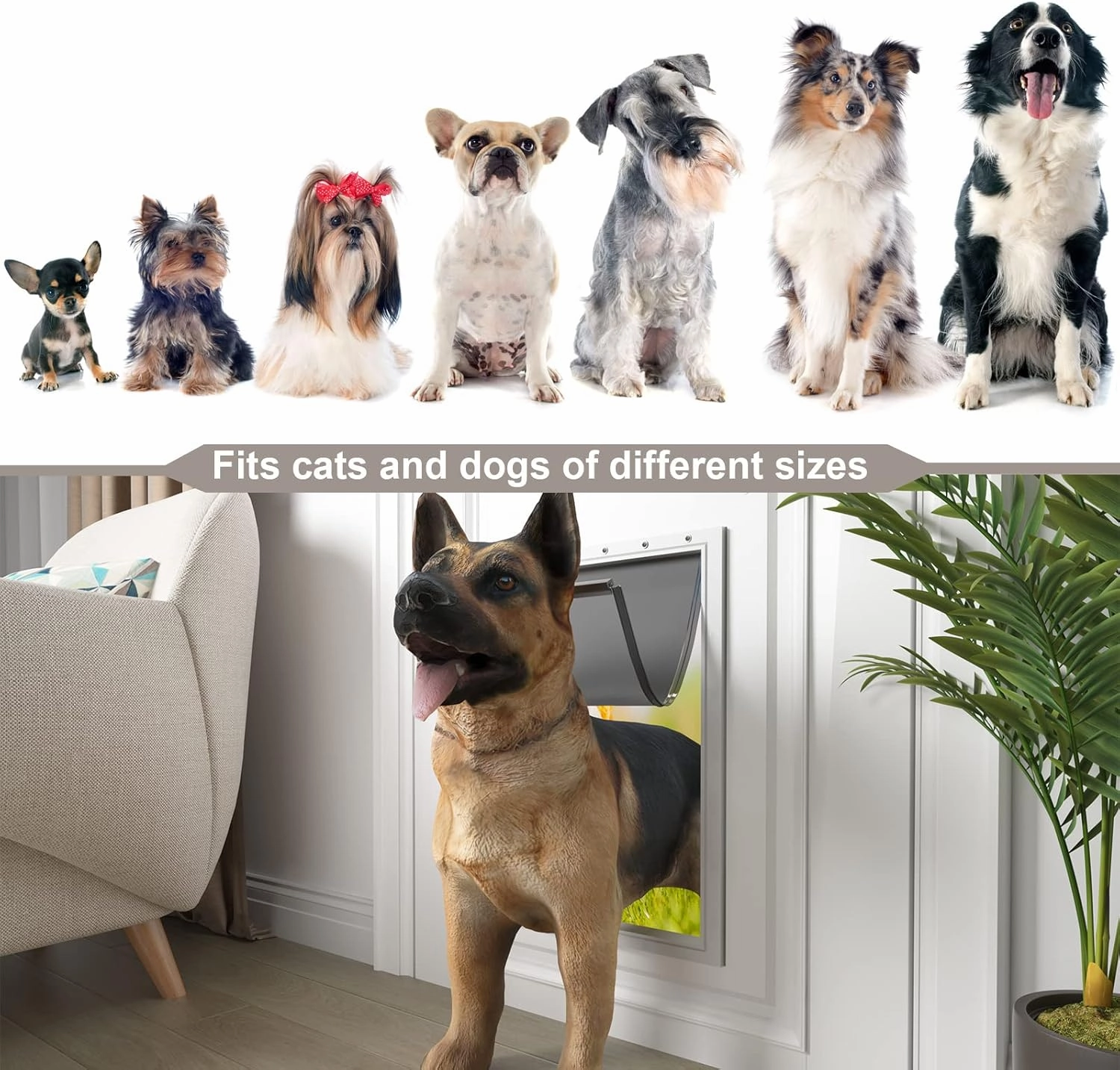 Extra Large Dog Door Replacement Flaps with Screws, Compatible with PetSafe Freedom Doggie Doors PAC 11-11040, Measures 13 1/8”x 24 7/8”, Flexible, Durable, BPA-Free, Weather Resistant Materials