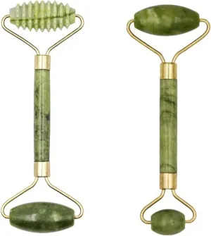 Facial Massage Roller Guasha Board, ​Double Heads Jade Stone Face Eye Lift Body Skin Relaxation Slimming Beauty Neck Thin Massage-2pcsA