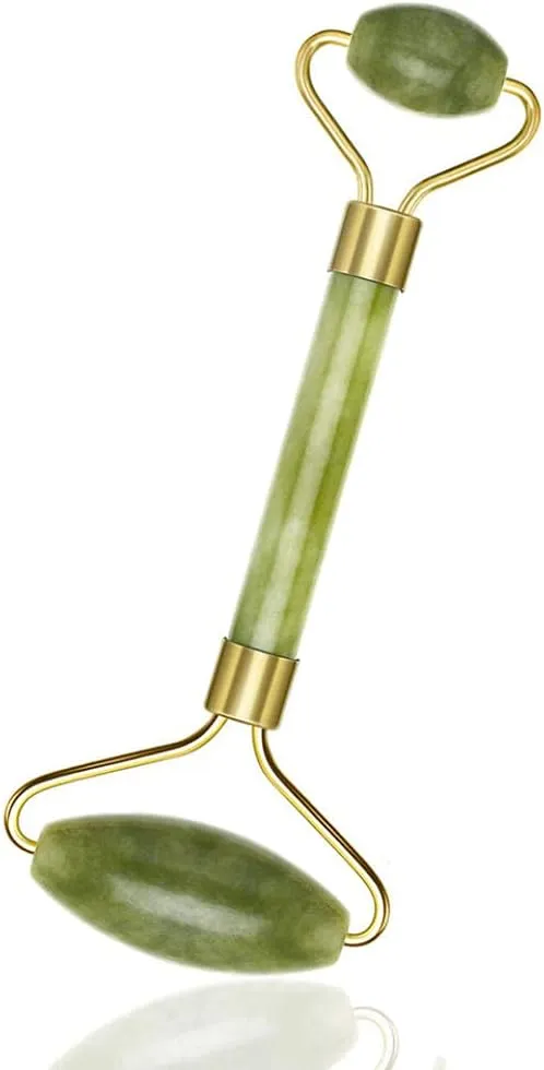 Facial Massager Roller Guasha Board Plate Green Natural Jade Stone Eye Thin Relax Slimming Face Massage Tools Best for Wrinkles-F