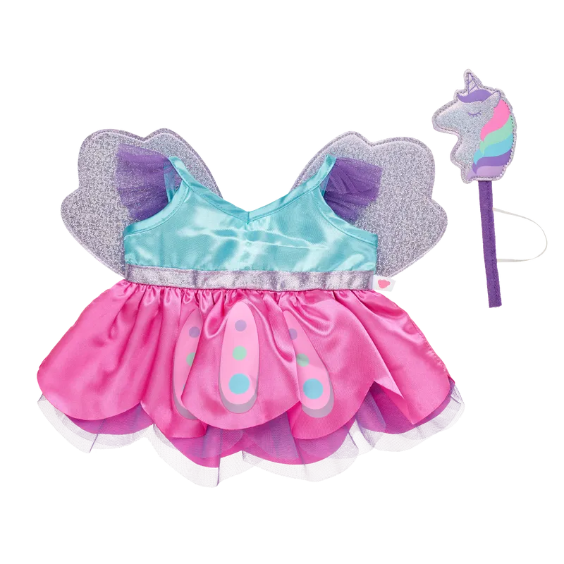Fairy Dress with Wings and Unicorn Wand