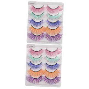 Fake Eyelash 10 Pairs Colored Natural False Lashes Cat Eyes Lashes Fake Lashes Colorful Eyelashes 3d False Eyelash