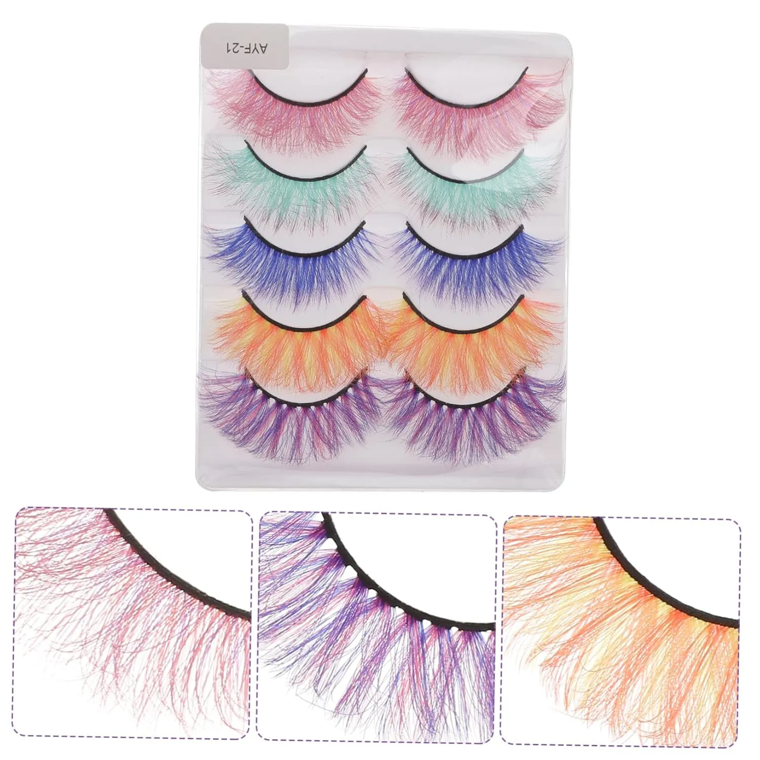Fake Eyelash 10 Pairs Colored Natural False Lashes Cat Eyes Lashes Fake Lashes Colorful Eyelashes 3d False Eyelash