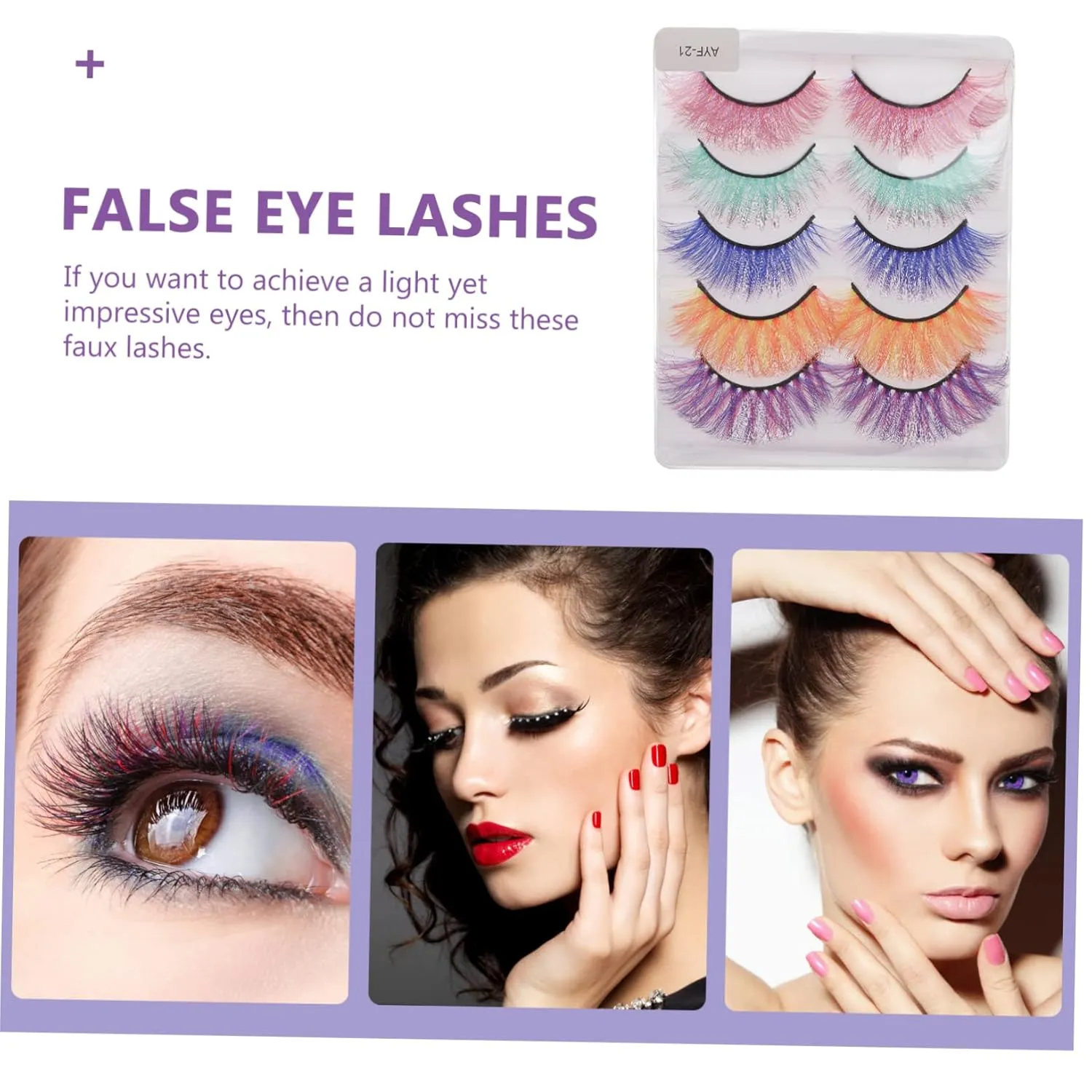 Fake Eyelash 10 Pairs Colored Natural False Lashes Cat Eyes Lashes Fake Lashes Colorful Eyelashes 3d False Eyelash