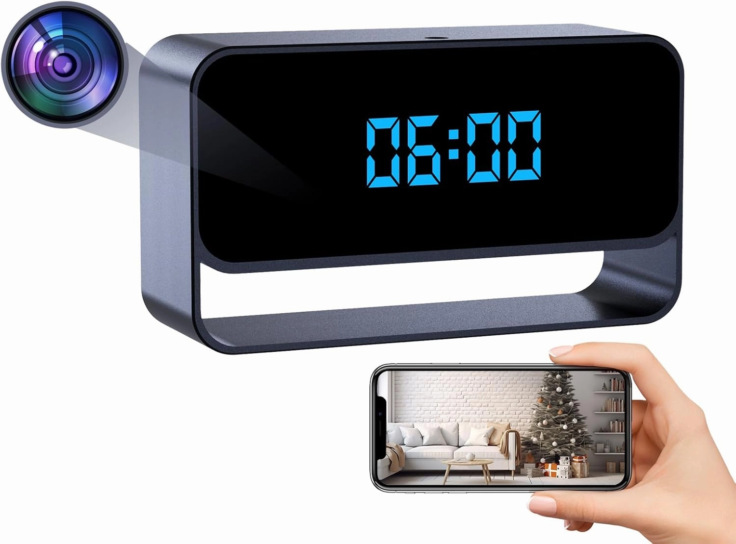 FHD 1080P Hidden Camera Clock - WiFi Wireless Spy Camera for Indoor Home Security - Advanced Nanny Cam with Superior Night Vision
