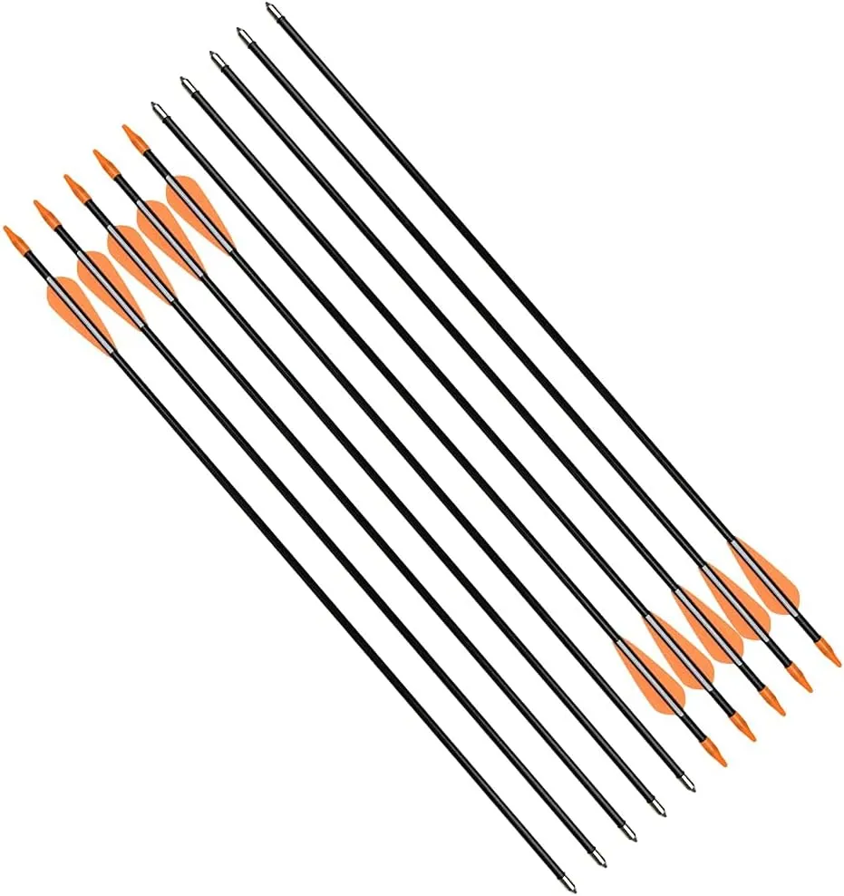 Fiberglass Practice Arrows Archery 24 26 28 30Inch Target Shooting Safetyglass Recurve Bows Suitable for Youth Children Woman Beginner