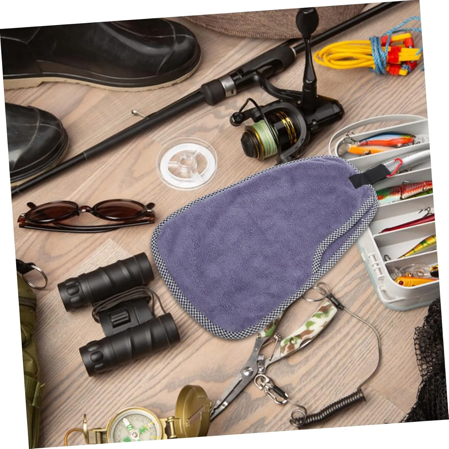 Fish Grabber Tool Fishing Towel Fishing Accessories Piercing Tools Waterproof Towel Fishing Boat Accessories Skidproof Towels Fishing Puncture Proof Boat Towels Outdoor Bait Metal