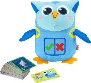 Fisher-Price Preschool Learning Toy Guess & Press Owl, Electronic Plush with Cards & Interactive Games for Kids Ages 3  Years