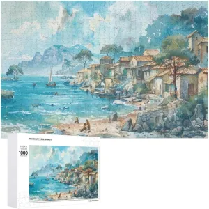 Fishing Village Jigsaw Puzzle for Adults and Families Greaty 1000 Piece Puzzles Family Game Night Activity Unique Precision Fit Pieces