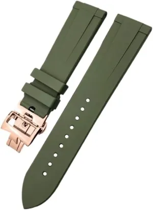 FKM WatchBand 19mm 20mm 21mm 22mm For Vacheron Constantin Colorful Soft Fluorine Rubber Watch Strap Butterfly Clasp