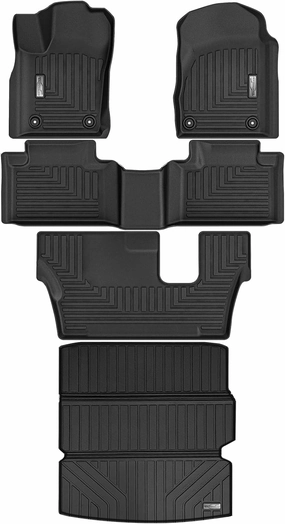 Floor Mats & Cargo Liner for 2016-2023 2024 Dodge Durango 7 Passenger with 2nd Row Bench Seats,1st & 2nd & 3rd Row with Trunk mat Full Set,TPE All Weather Mats