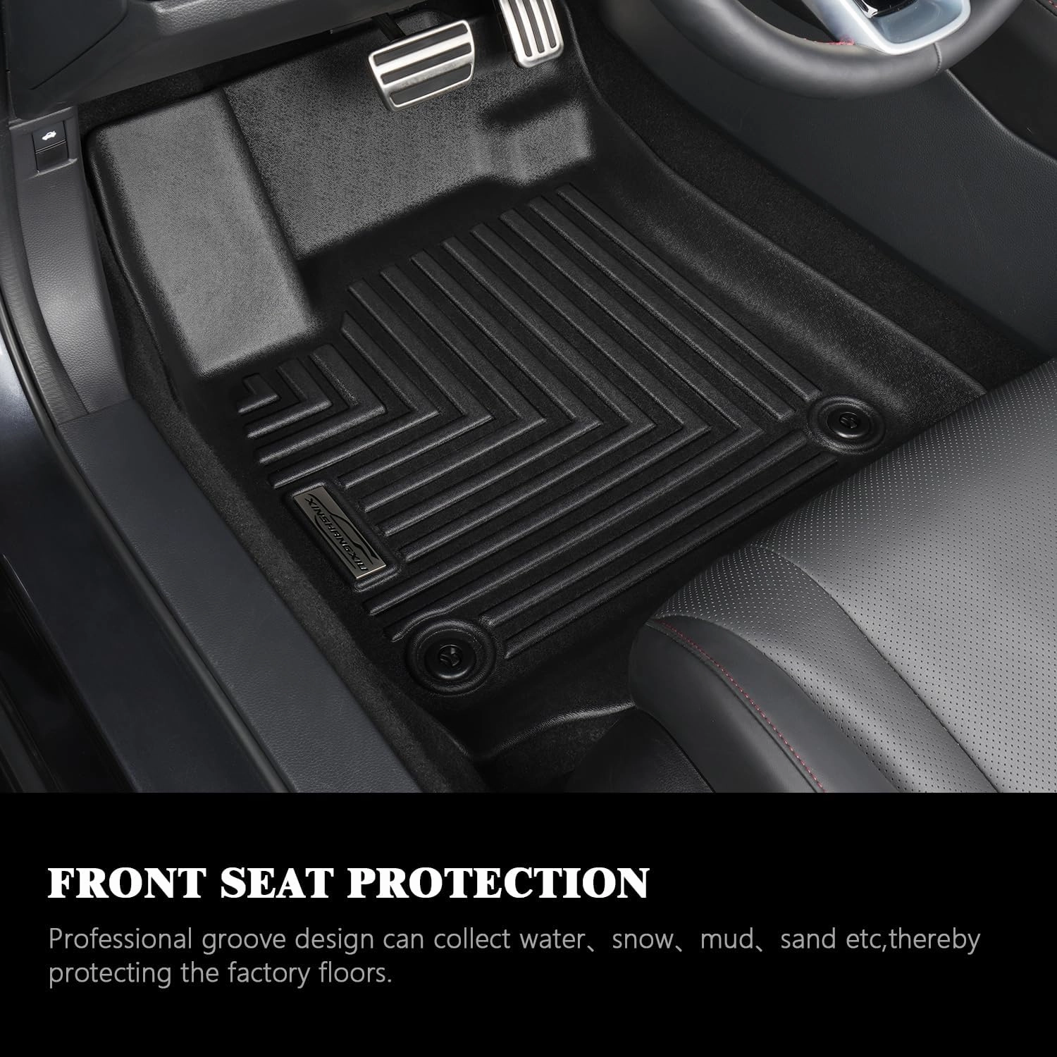Floor Mats & Cargo Liner for 2023 2024 2025 Cadillac Lyriq,1st 2nd Row with Trunk Mat,TPE All Weather Protection Slush Floor Liner Black
