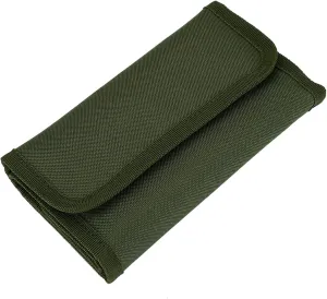 Fly Tying Tool Pouch | 12 - Slot Nylon Roll Up Case for Fishing Accessories | Secure Fastener Closure/Portable Lure Storage | 16.9 x 6.7 Inch Lightweight Organizer