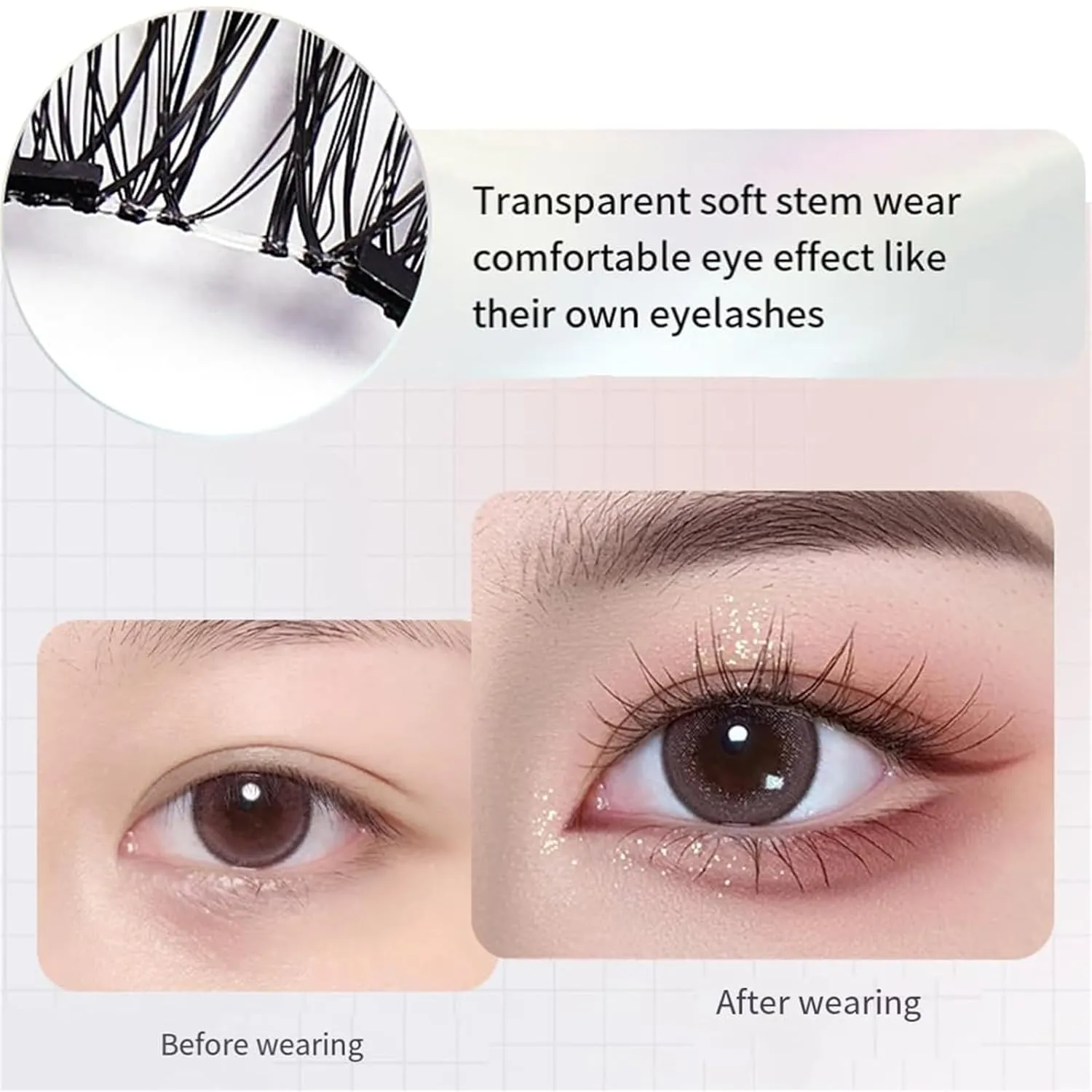 FlyLash Magnetic Lashes, FlyLash Eyelashes, Magnetic Eyelashes with Applicator, Reusable Double Sided Magnetic Eyelashes Natural Look (Natural)