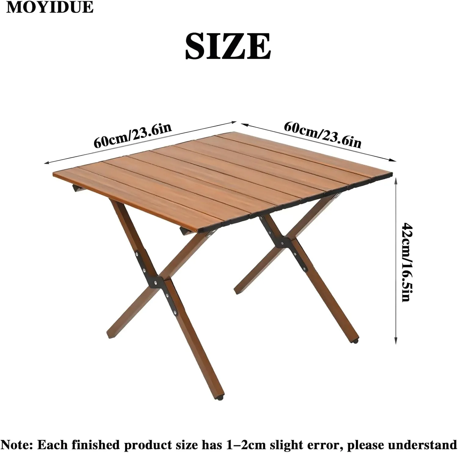 Folding Camping Table, Portable Picnic Table, Low Outdoor Table, Fold Up Collapsible Roll Up Metal Camp with Carry Bag for Beach Party Patio BBQ Travel,Black,S