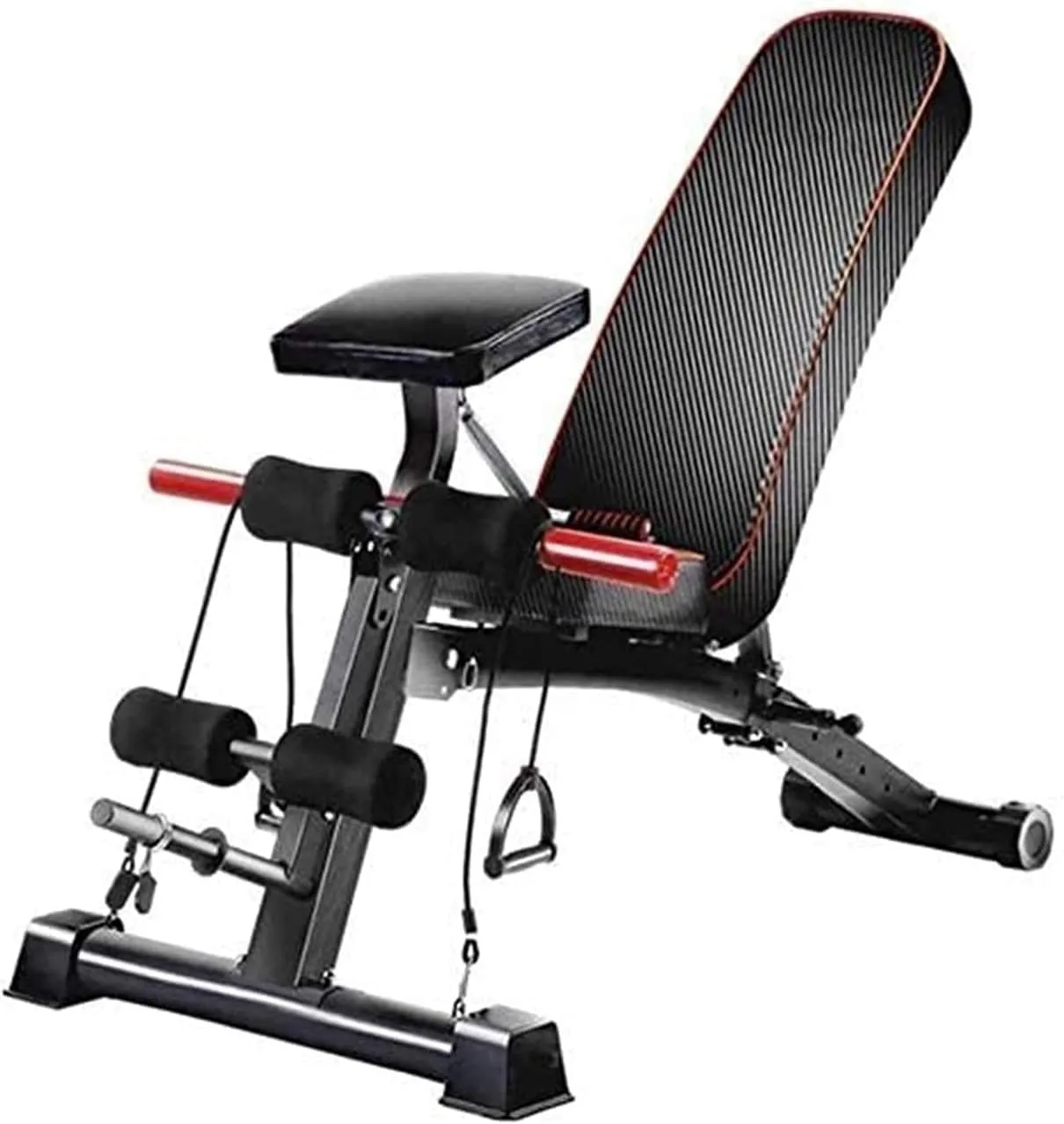 Folding Workout Bench Adjustable Dumbbell Bench Incline Weight Bench Fitness Bench Multi-Functional Strength Training Bench Abdominal Hyper Back Extension Bench Black