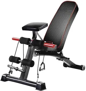 Folding Workout Bench Adjustable Dumbbell Bench Incline Weight Bench Fitness Bench Multi-Functional Strength Training Bench Abdominal Hyper Back Extension Bench Black