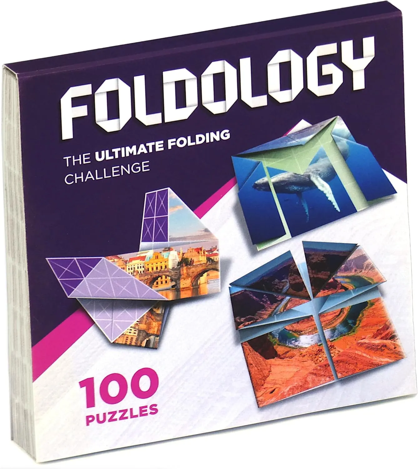 FOLDOLOGY - The Origami Puzzle Game! Brain Teasers for Tweens, Teens & Adults | Travel Game, Hands-On STEM Toy, Gift for Ages 10  | Fold the Paper to Complete the Picture | 100 Challenges