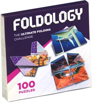 FOLDOLOGY - The Origami Puzzle Game! Brain Teasers for Tweens, Teens & Adults | Travel Game, Hands-On STEM Toy, Gift for Ages 10  | Fold the Paper to Complete the Picture | 100 Challenges