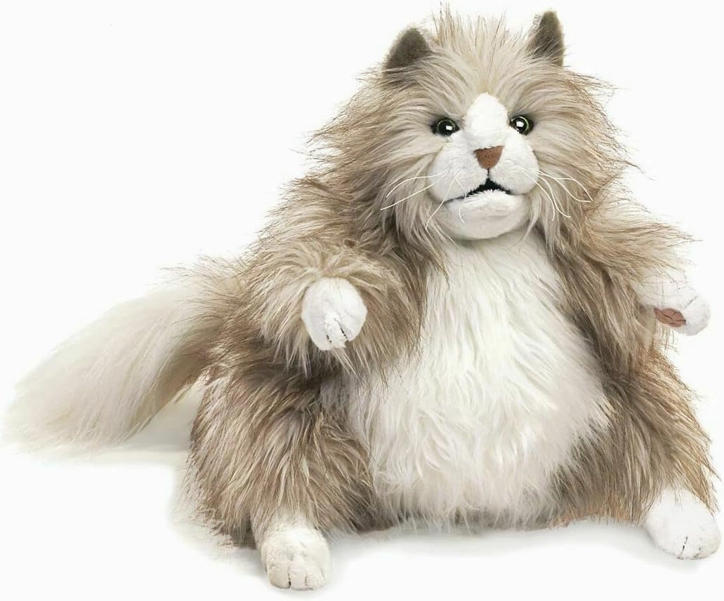 Folkmanis Fluffy Cat Hand Puppet, Multi-Colored (2566)