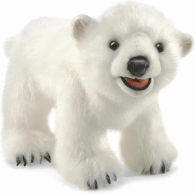 Folkmanis Polar Bear Cub Hand Puppet, White, Model:3041
