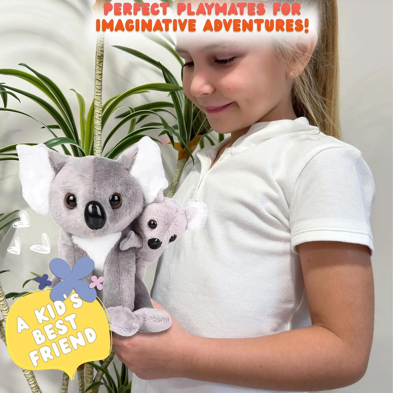 Forest & Twelfth Mom and Baby Mini Koala, Stuffed Animals for Boys and Girls, Jungle Baby Shower Decorations, Nursery Décor, Zoo Animals for Toddlers, Plush Toys, Soft Stuffed Koalas (Koala)