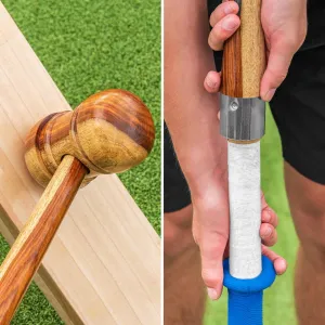 FORTRESS Cricket Mallet & Re-Grip Cone - 2-in-1 Hammer Tool for Cricket Bats