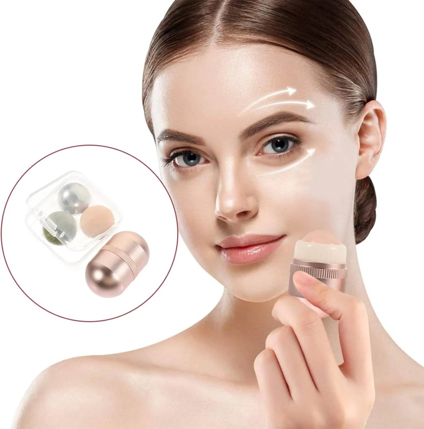 FRCOLOR 1set Jade Roller Facial Eye Care Tool Cooling Effect Volcanic for Skin Tightening and Relaxation Present for
