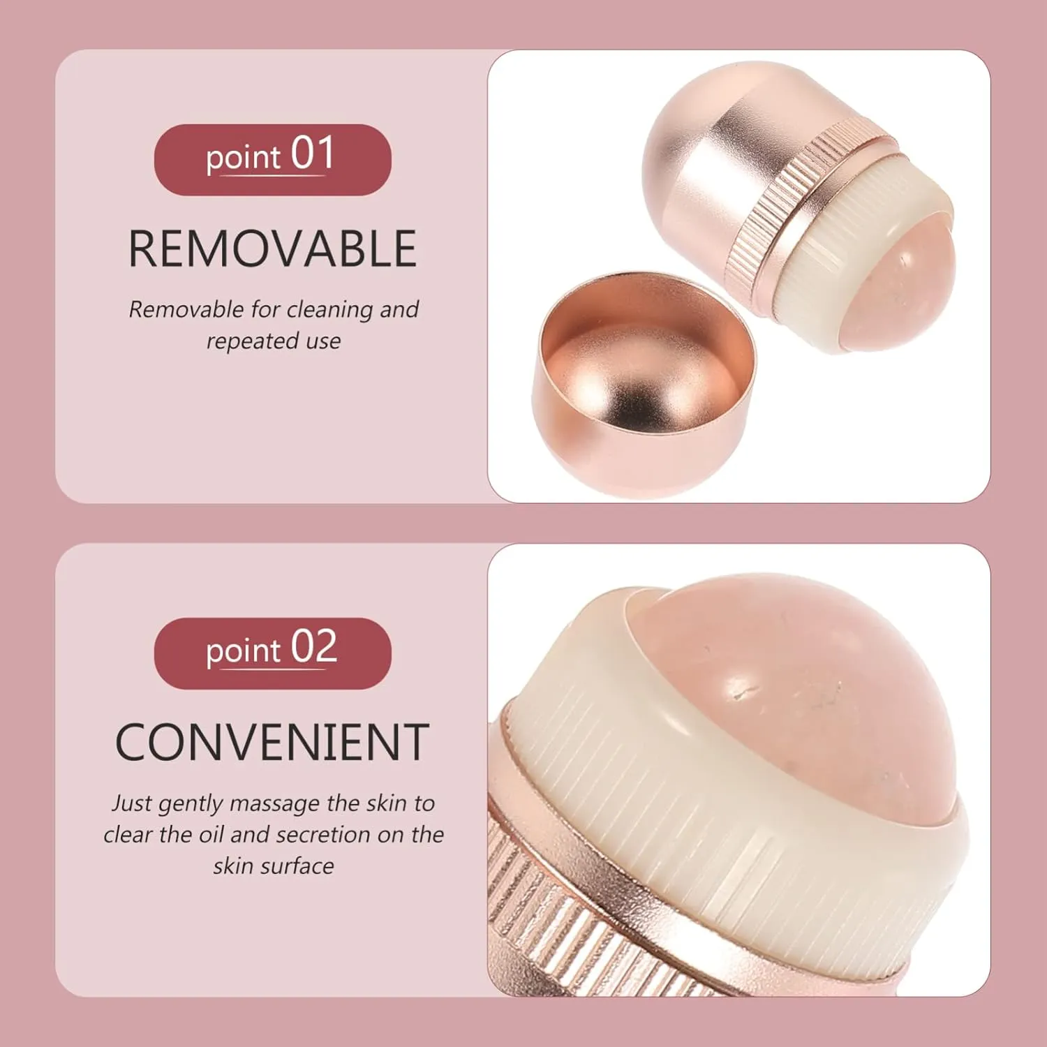 FRCOLOR 1set Jade Roller Facial Eye Care Tool Cooling Effect Volcanic for Skin Tightening and Relaxation Present for